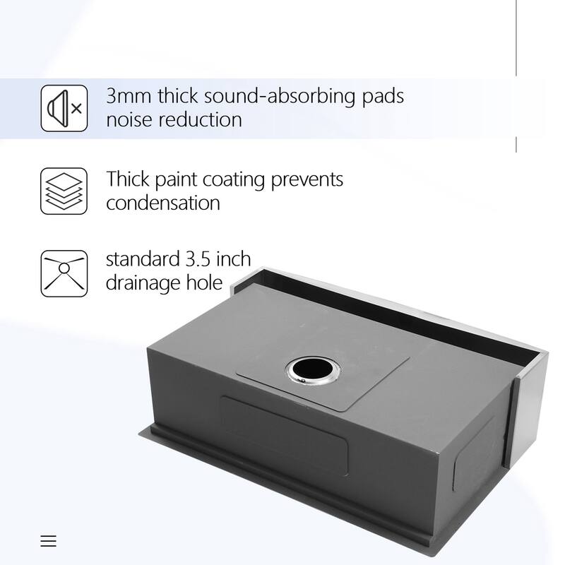 Apron-Front Stainless Steel 33 in. 16-Gauge Single Bowl Farmhouse Kitchen Sink with Workstation - 33" L x 22" W x 10" D