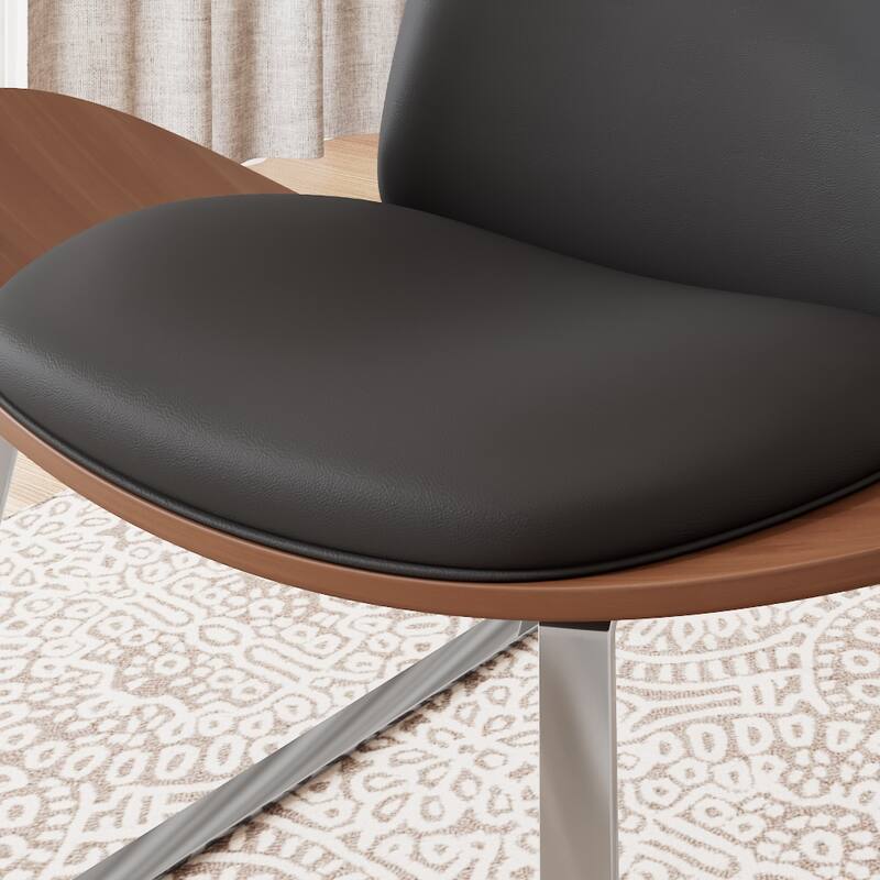 Corvus Mid-century Walnut Finish Accent Lounge Chair