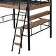 preview thumbnail 10 of 11, Artsy & Multi-functional Design Metal Full Size Loft Bed with Built-in Desk, Storage Shelf and Ladder, Safety for Kids, Black