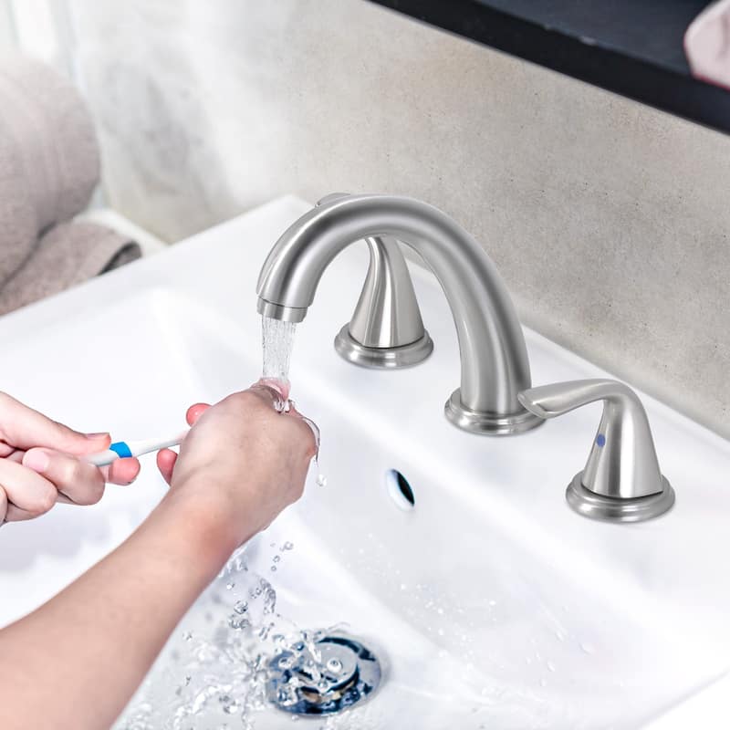 WOWOW Widespread Double Handle Bathroom Faucet