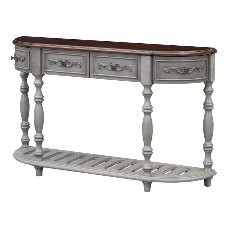 Merax Curved Console Table with 4 Drawers and 1 Shelf