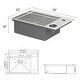 preview thumbnail 6 of 7, 33 in. Drop-In/Topmount Single Bowl 16 Gauge Brushed Nickel Stainless Steel Workstation Kitchen Sink with Glass Rinser