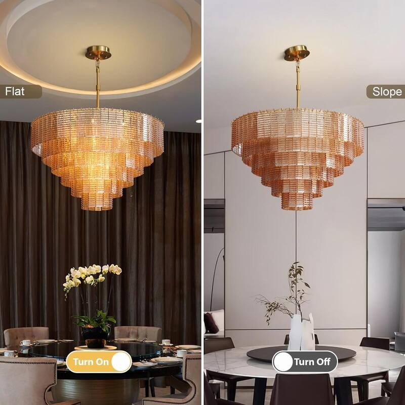 Modern Chandelier, 41 in. 9-Light Black & 59 in. 11-Light Gold Options for Dining Room, Living Room, Foyer, Bedroom