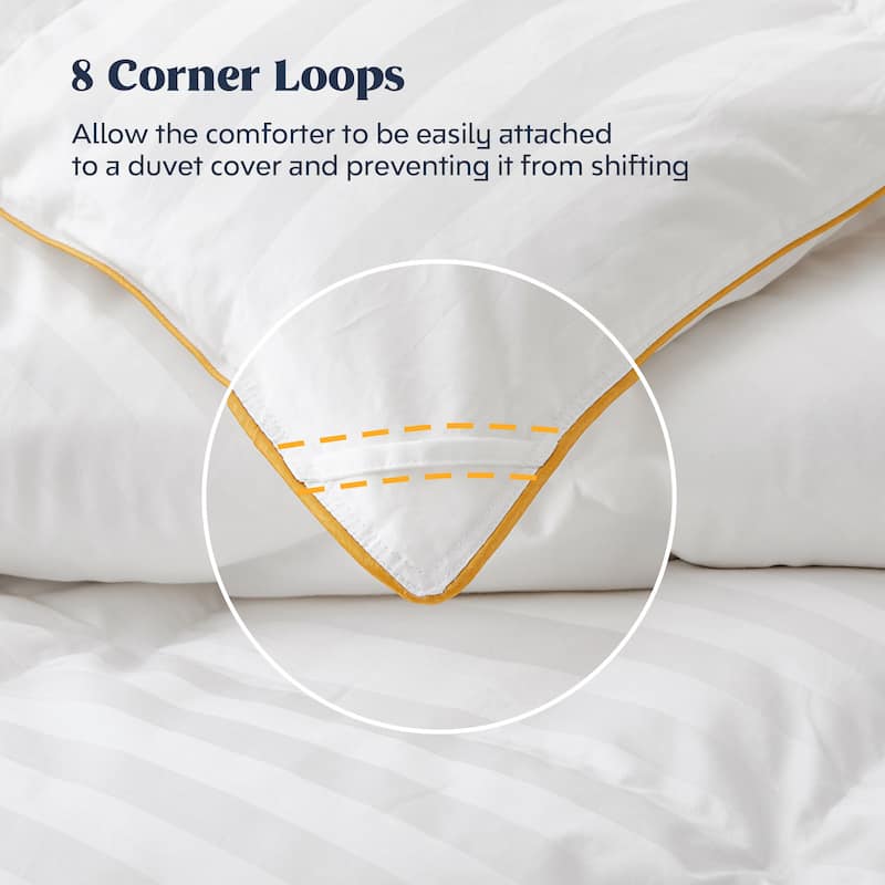 Year Round White Goose Down Comforter with 500 Thread Count Cotton Cover