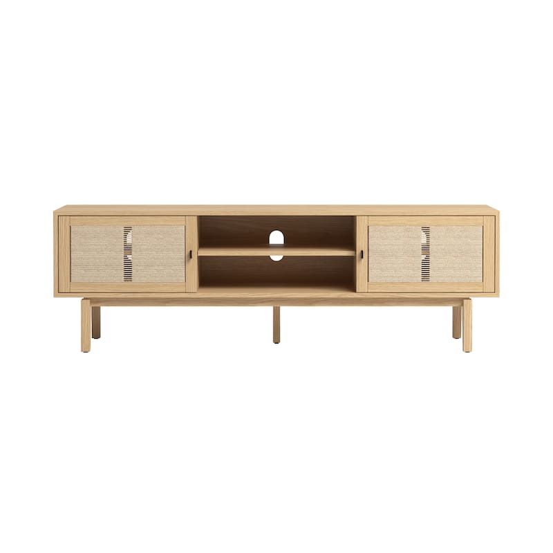 Studio London Wooden TV Stand with Doors Contemporary Media Console