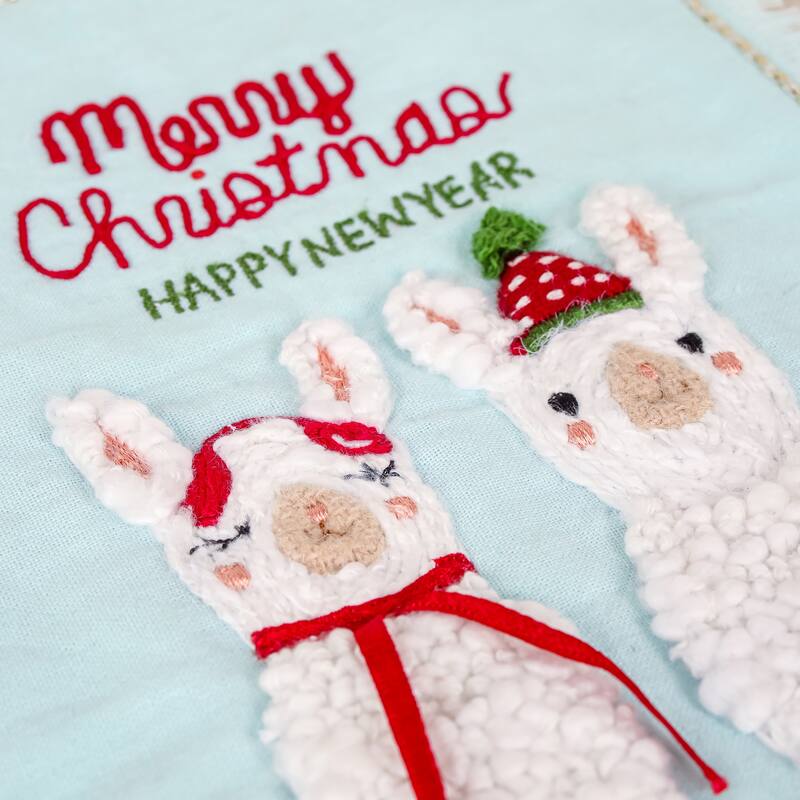 HGTV-18" Llama Merry Christmas Kitchen Towels - 18 in