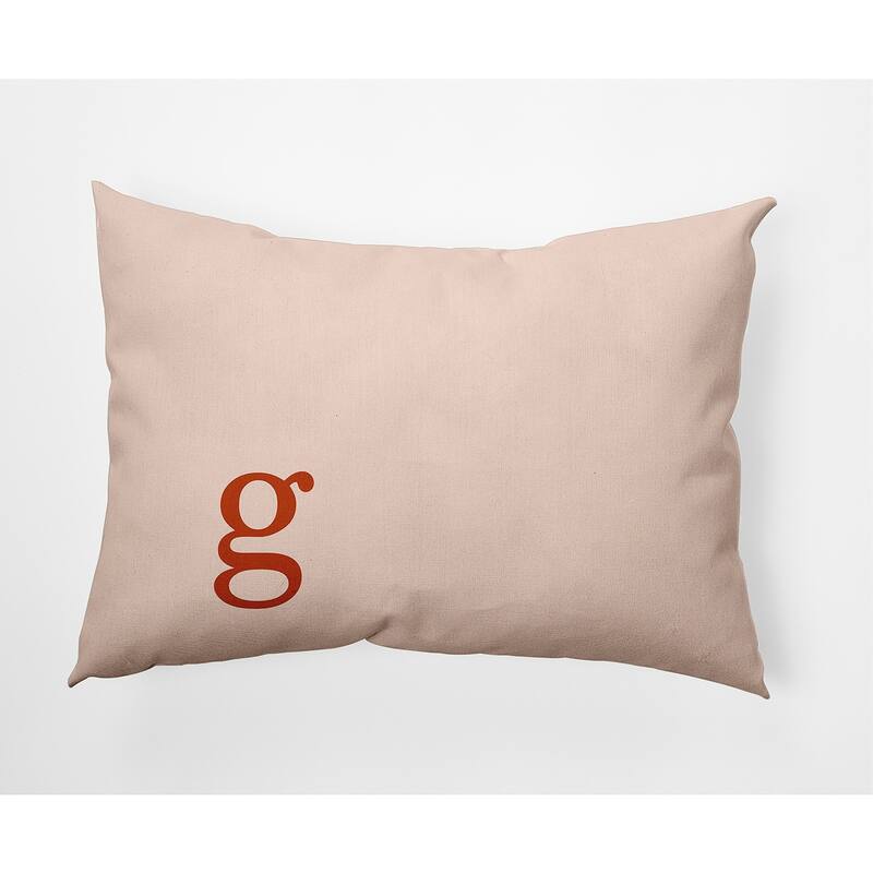 Modern Monogram Indoor/Outdoor Throw Pillow-G - 14" x 20" - Sienna