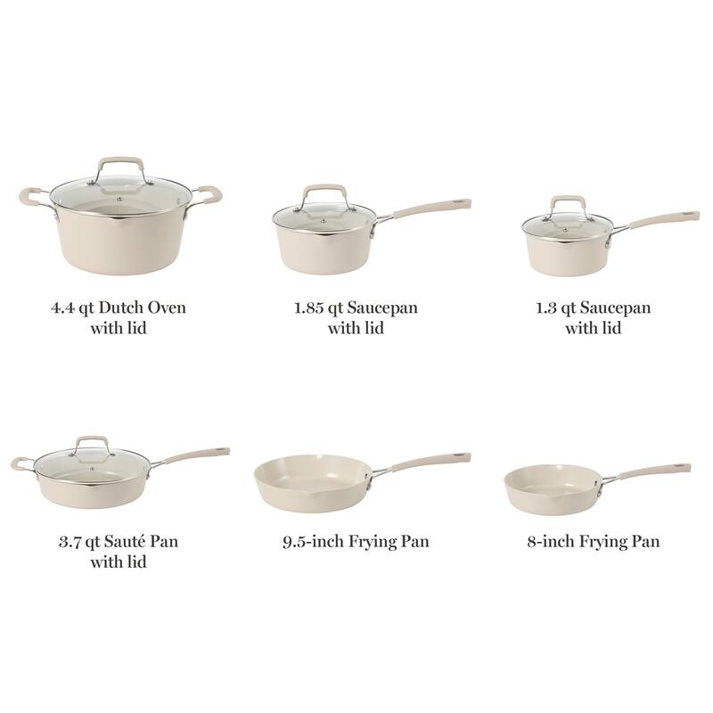 Martha Stewart Heathland Premium Nonstick 10-Piece Aluminum Cookware Set.
