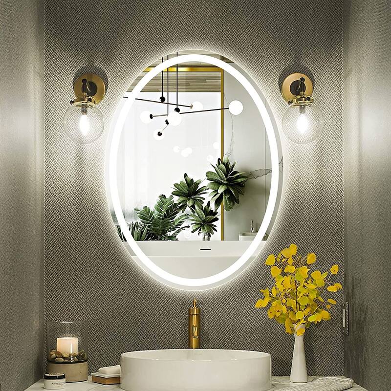 TokeShimi Oval led Bathroom Mirror Lighted Mirror AntiFog Vanity