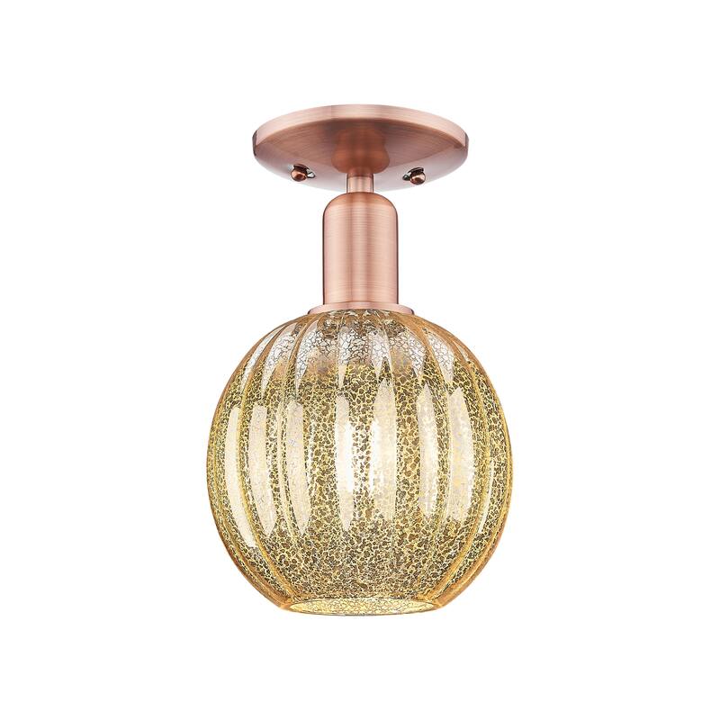 Innovations Lighting Downtown Urban - Preston - 1 Light 7" Globe Shade Semi-Flush Mount Light