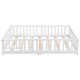 preview thumbnail 2 of 6, White Queen Size Wood Floor Bed with Door and Fence, Suitable for Children, Boys, Girls and Bedroom