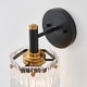 preview thumbnail 3 of 6, KAWOTI 1- Light Wall Sconce with Textured Glasses (Black & Gold) - W5.25"x H11" x D7.25"