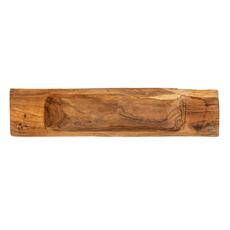 Teakwood Trug with Handles - 19.7"L x 4.3"W x 2.0"H