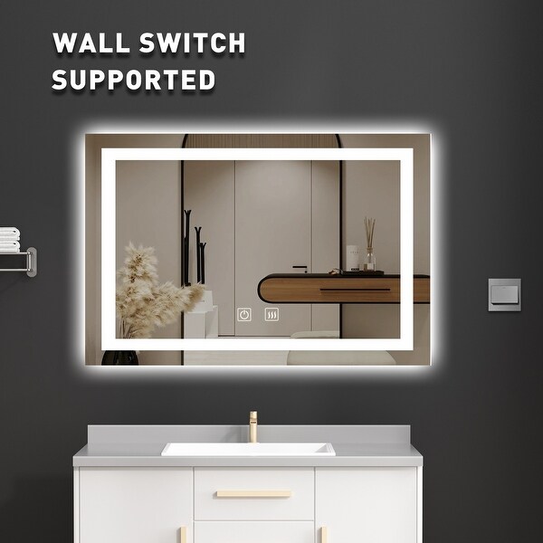 Wall mounted mirror with led lights on sale