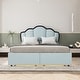 preview thumbnail 19 of 28, Beige Full Upholstered Platform Bed with LED Lighting and Two Drawers