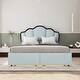preview thumbnail 4 of 5, Full Size Upholstered Princess Platform Bed with LED and 2 Storage Drawers,Blue