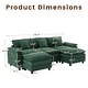 preview thumbnail 10 of 109, Modular Cloud Chenille Sectional Sofa with Ottomans, Deep Seat Convertible L-Shaped or U-Shaped Couch