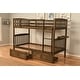 preview thumbnail 8 of 20, Somette Claire Twin Bunk Bed with Storage, Trundle and Tray Options in Rustic Walnut (Mattresses Not Included)