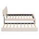 preview thumbnail 8 of 16, Teddy Fleece Twin Size Upholstered Platform Bed with Trundle, Beige