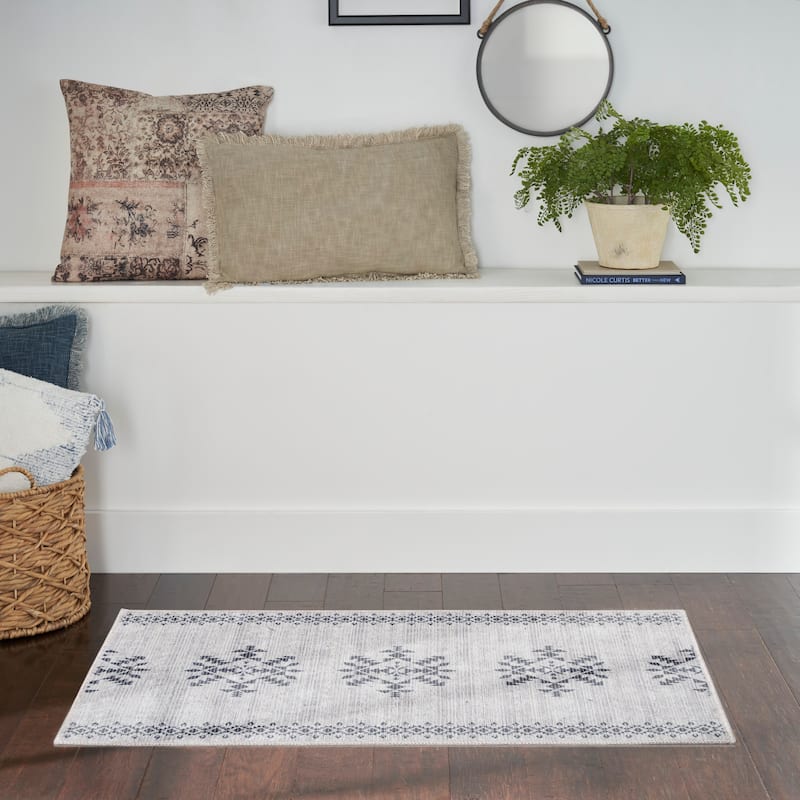 New Concept Washables Machine Washable Series 1 Indoor only Geometric Area Rug