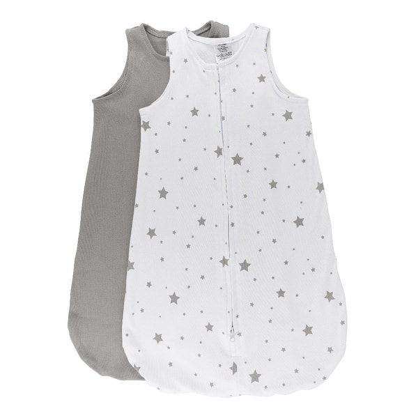 slide 1 of 1, Ely's & Co. Baby Wearable Blanket Sleep Sack - Grey Stars - 2 Pack 12 Months - Grey