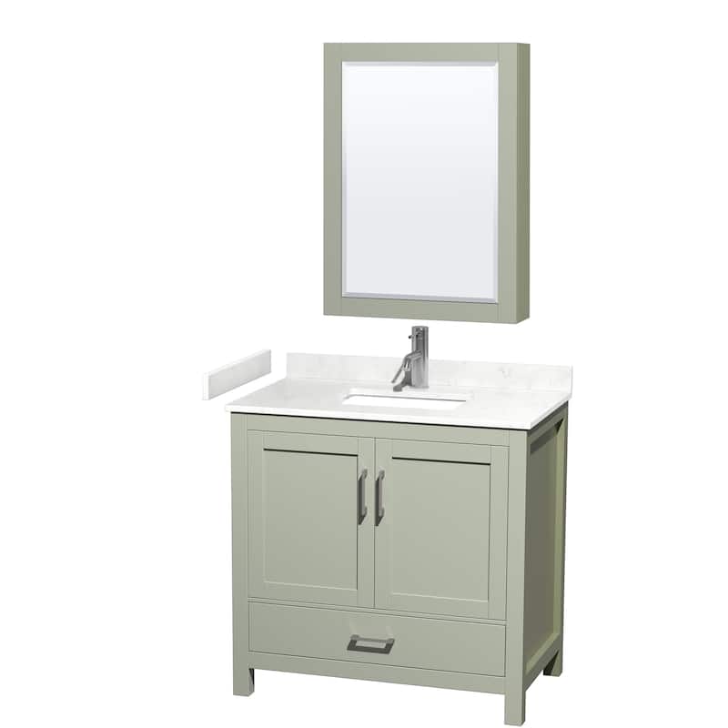 Wyndham Collection Sheffield 36" Single Bathroom Vanity, Carrara