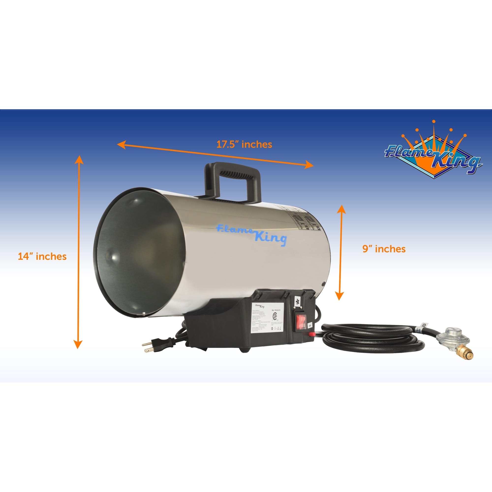 Flame King 60K BTU Portable Propane Forced Air Heater for Jobsites