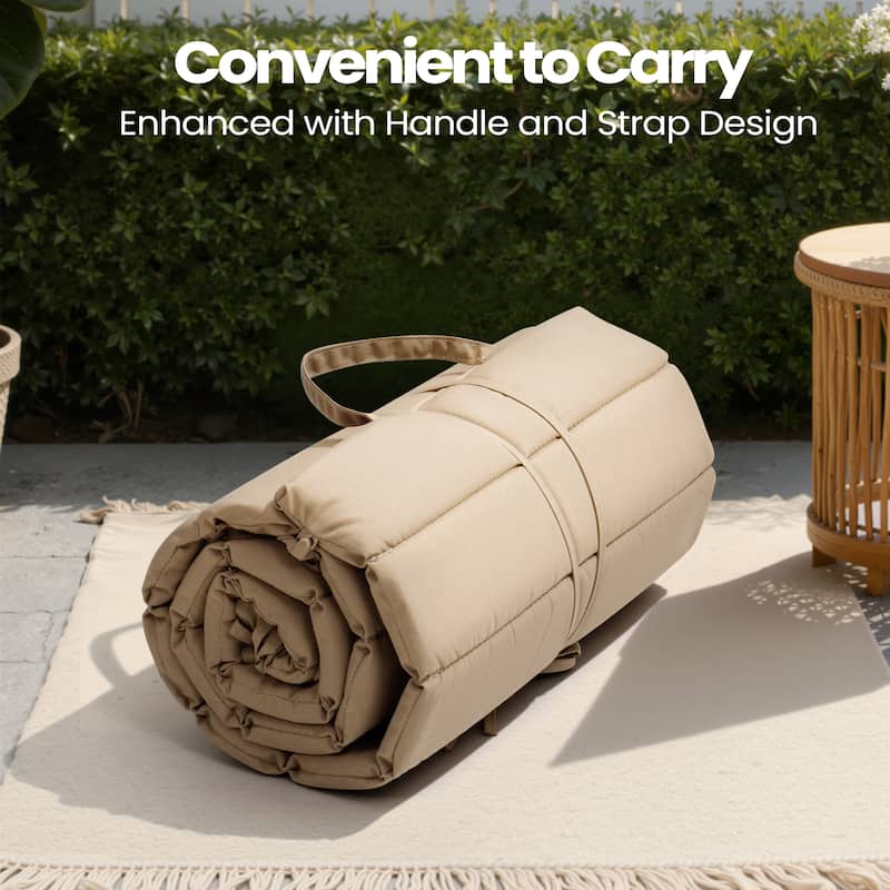 Pellebant Outdoor Chaise Lounge Cushions Patio Lounger Pad with Straps