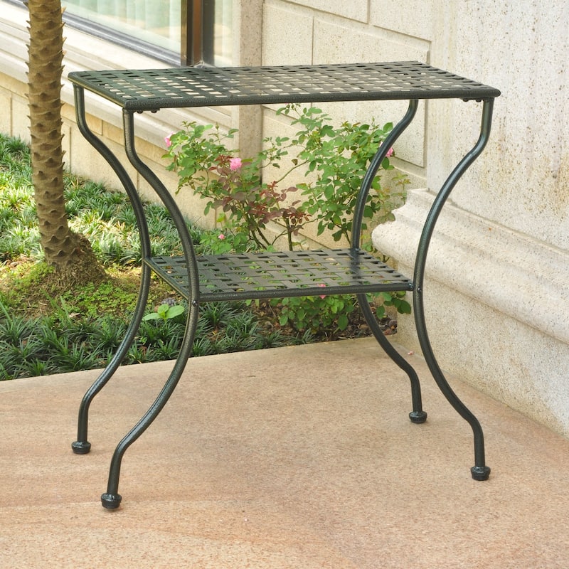 Mandalay 2-Tier Patio Table - Hammered Verdi Gris