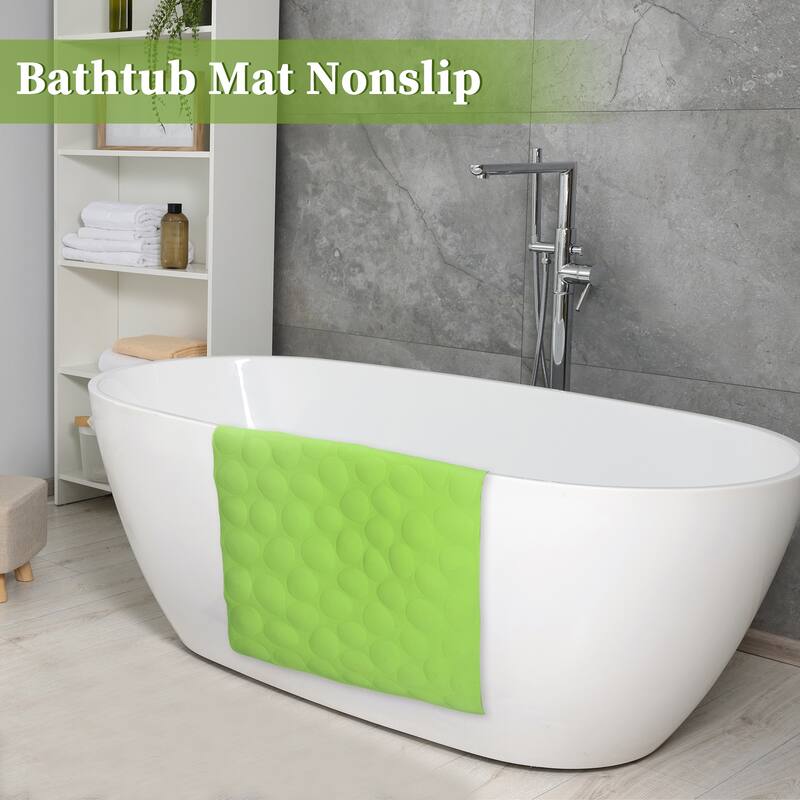 Nonslip Bathtub Mat, Bathtub Shower Mat, Bath Mat with Suction Cups, Rubber Bathtub Mat 31.50"x15.75"
