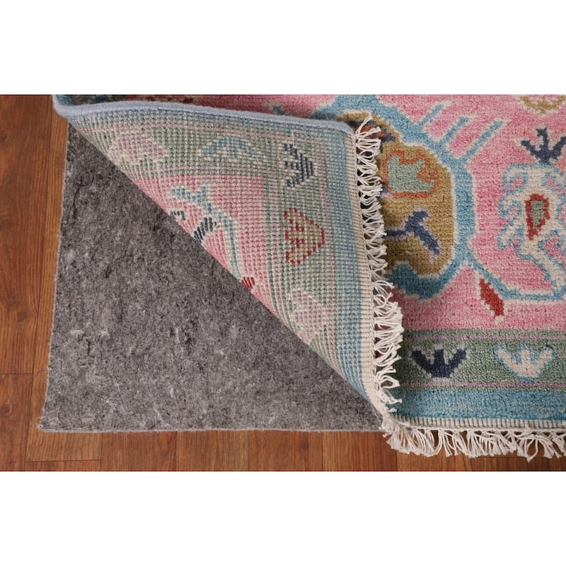 Light Blue Oushak Area Rug Handmade Oriental Wool Carpet - 7'11" x 9'11"