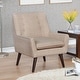 preview thumbnail 3 of 8, Valla Modern Wood Button Tufted Flared Arms Accent Chair by Carson Carrington