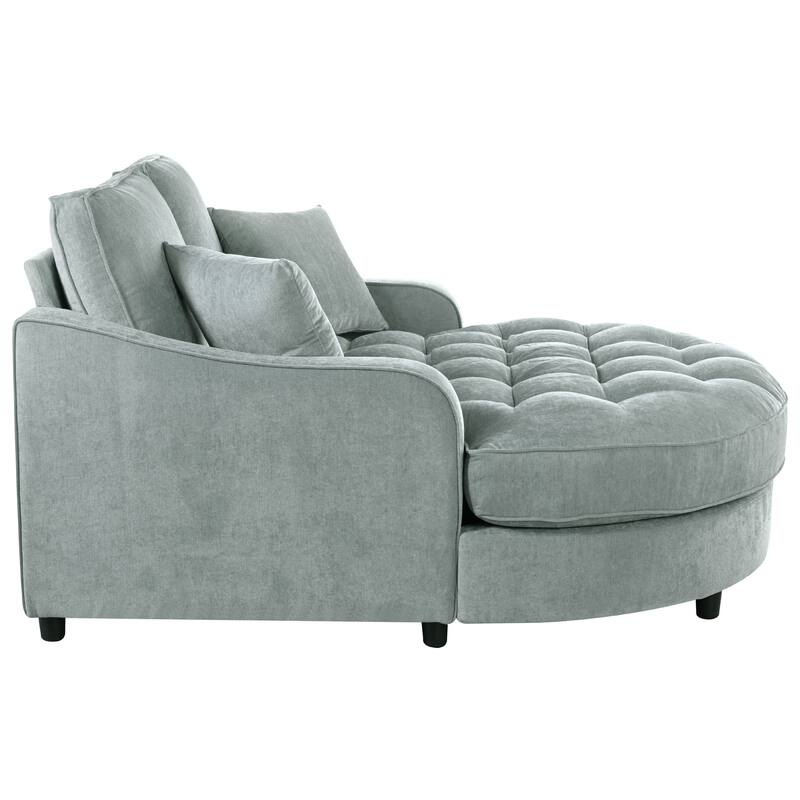 Christopher Knight Home - Modern Upholstered Chenille Fabric Sofa Bed with Tufted Seat and Detachable Pillows