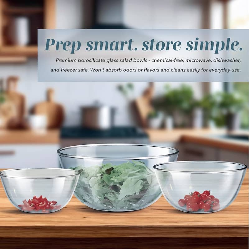 COOK WITH COLOR 12 Pc Glass Nesting Mixing Bowl Set with Lids for Cooking and Prep