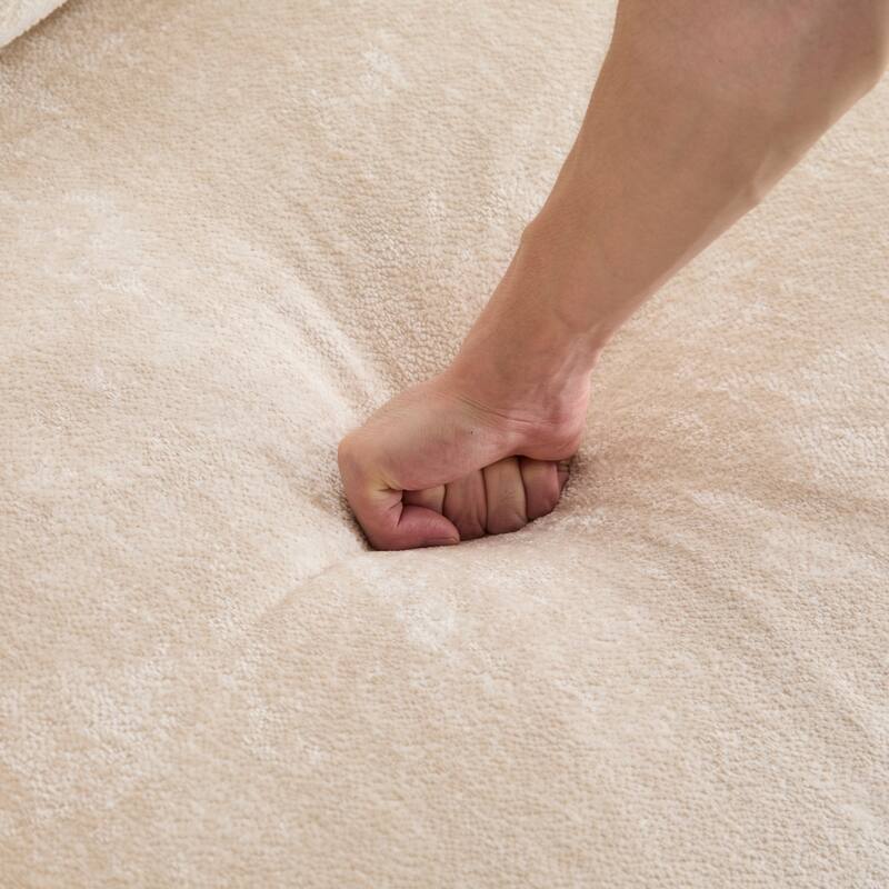 77 inch Square Arm Modern 3 Seater Boucle Sofa Upholstered Couch with Solid Wood Base