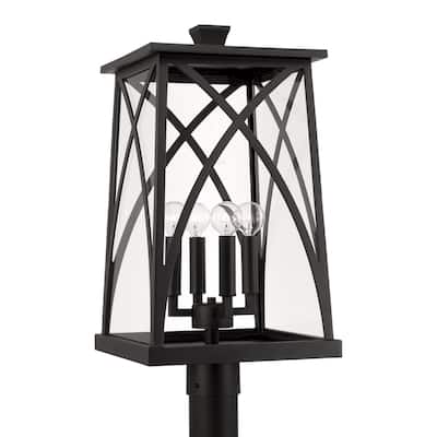 4-light Outdoor Post-Lantern w/ Clear Glass