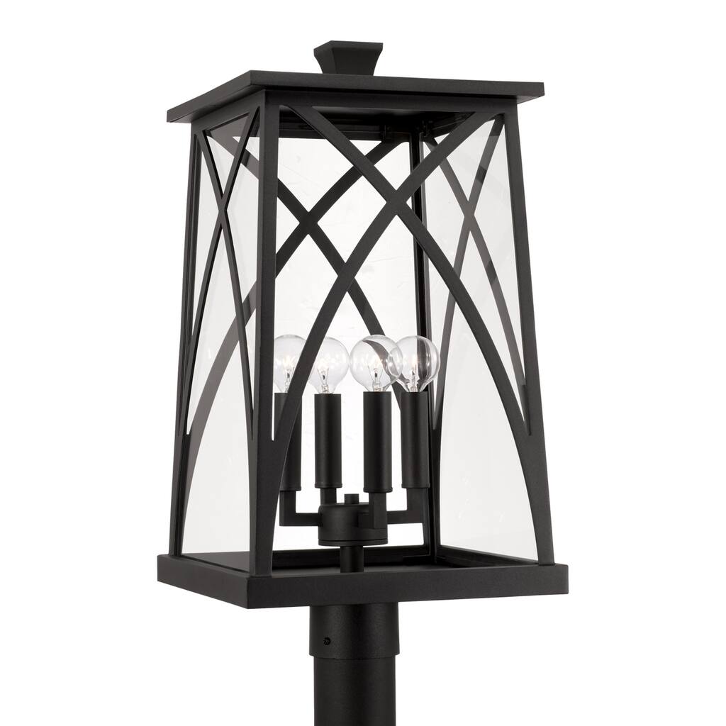 4-light Outdoor Post-Lantern w/ Clear Glass