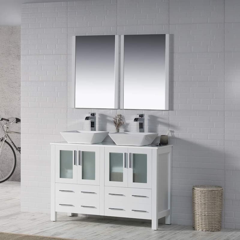 Blossom Sydney 48" Double Bathroom Vanity with Ceramic Sink & Mirrors