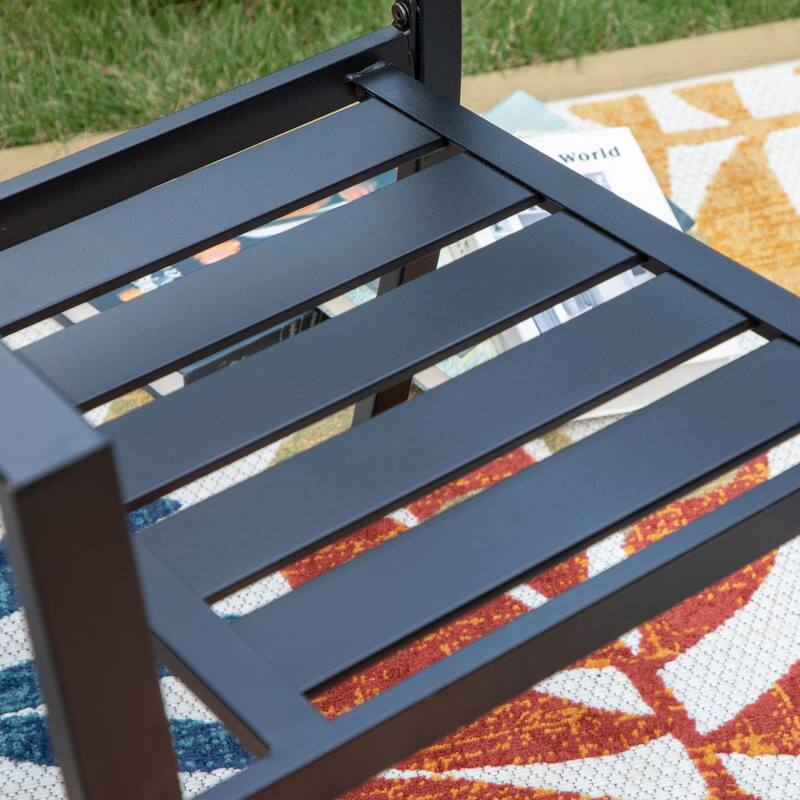 MAISON ARTS Patio E-coated Weather-resistant Stackable Dining Armchairs (Set of 2)