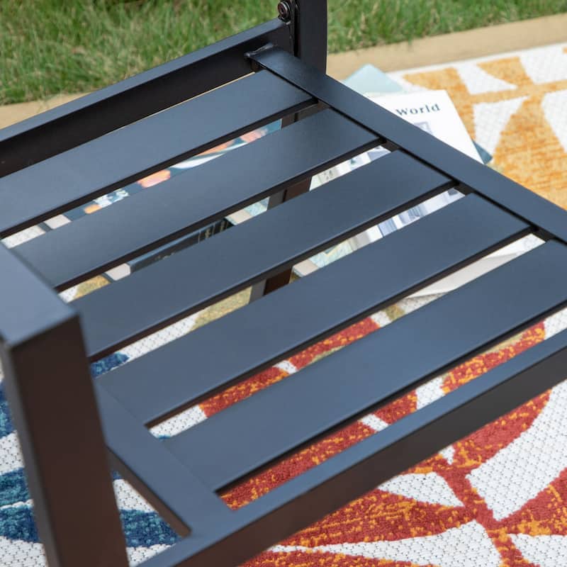 Patio E-coated Weather-resistant Stackable Dining Armchairs (Set of 2)