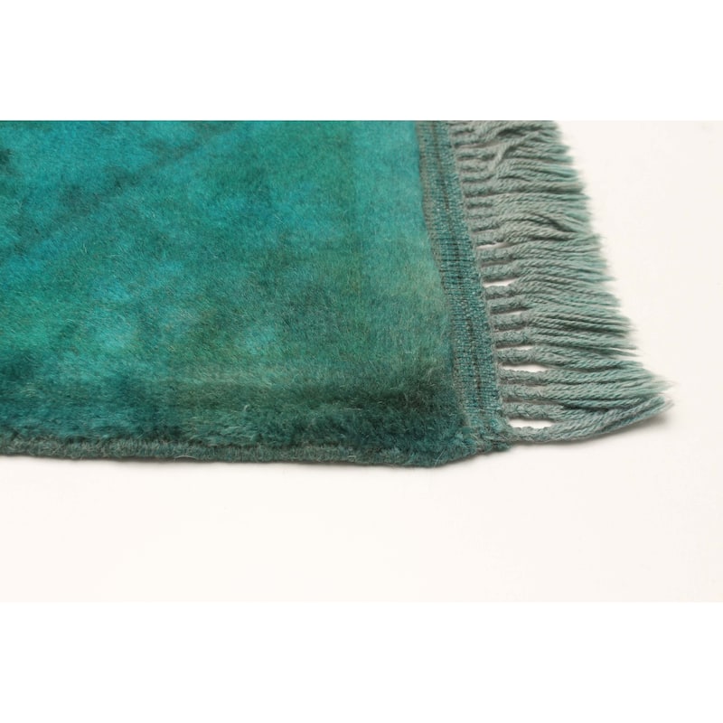 ECARPETGALLERY Hand-knotted Color Transition Teal Wool Rug - 2'8 x 3'10