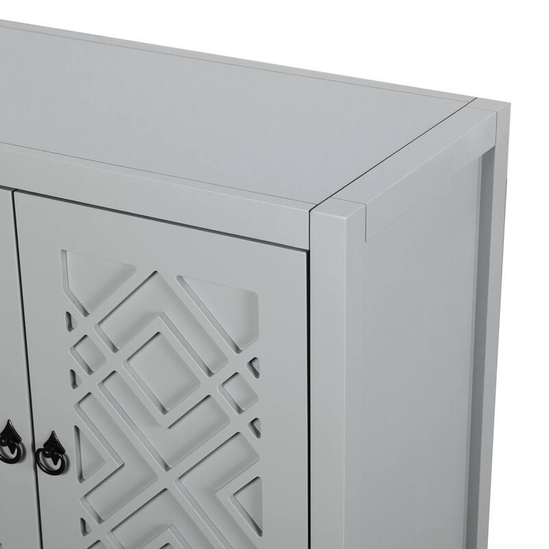 4 Door Buffet Cabinet Large Storage Space Sideboard Living Room Dining Room