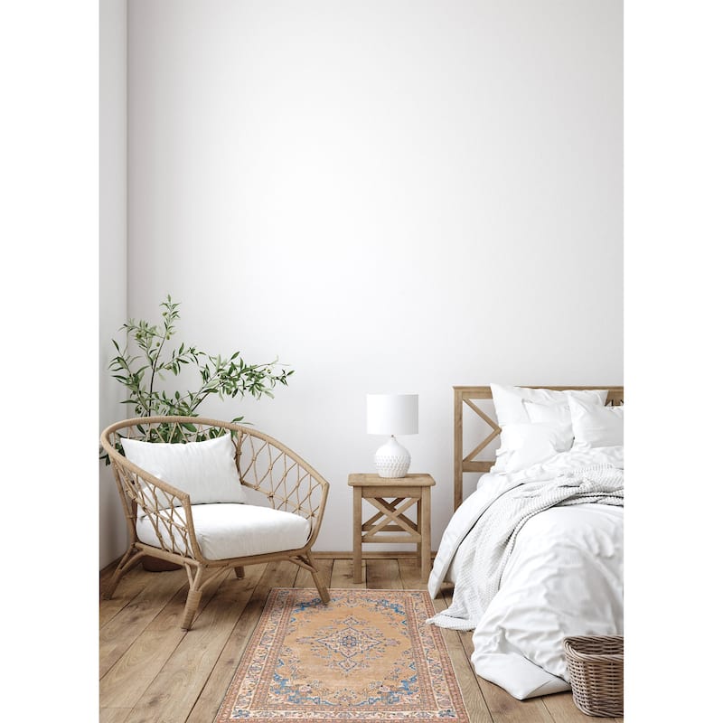 ECARPETGALLERY Hand-knotted Antalya Vintage Tan Wool Rug - 4'3 x 6'5