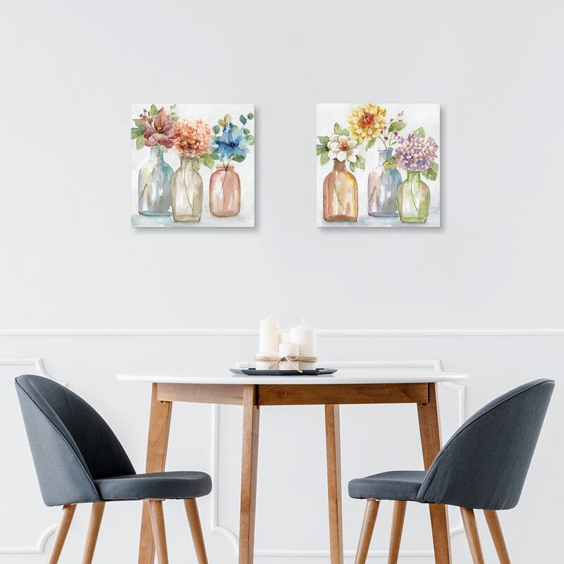 Pastel Country Flowers, Pastel Farm Flowers by Nan Canvas Art Prints