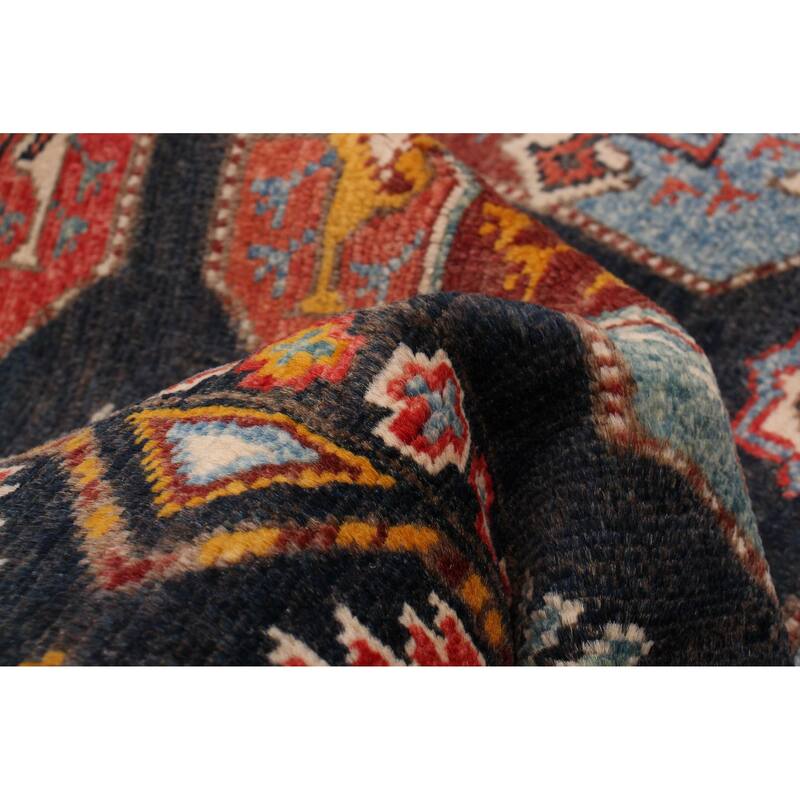 ECARPETGALLERY Hand-knotted Uzbek Ghazni Navy Wool Rug - 4'0 x 5'10