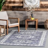 Washable Bordered Indoor Outdoor Rug for Patio, Deck, Porch - On Sale - Bed  Bath & Beyond - 38162742