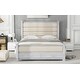 preview thumbnail 19 of 24, Upholstered Bed with Padded Headboard, Footboard & 2-Storage Drawers, Antique Grey