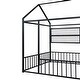 preview thumbnail 13 of 40, Full Size Metal Bed House Bed Frame with Fence and Four Metal Grid Shelves