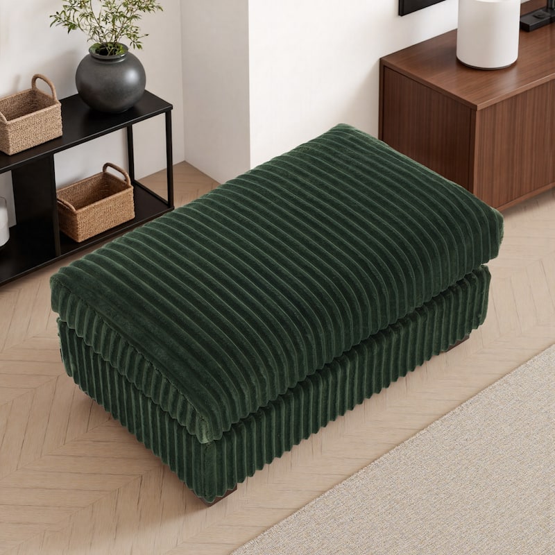 40"W Cotton Flannel Modular Sectional Ottoman