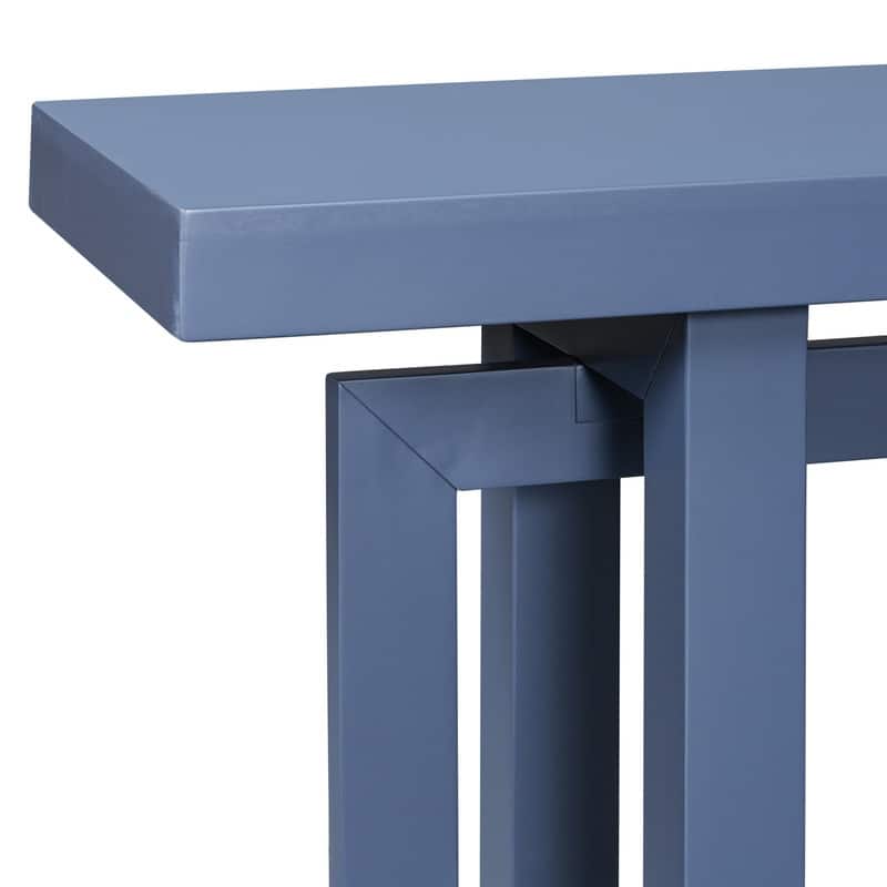 Modern Console Table Sofa Table with Concrete Top, 59'' Long Accent Entryway Table